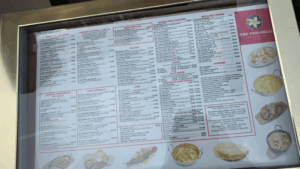 ロンドンの街中レストランで撮影した英語メニュー