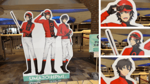 UMAJO×ヒプマイ コラボ｜イケブクロディビジョン（バスターブロス／バスブロ／Buster Bros!!!）山田一郎・山田二郎・山田三郎のジョッキーパネル展示｜東京競馬場｜競馬×ヒプマイ コラボフォトスポット｜HPMI hypmic UMAJO 競馬場イベント