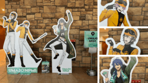 UMAJO×ヒプマイ コラボ｜シブヤディビジョン（Fling Posse／ポッセ）飴村乱数・夢野幻太郎・有栖川帝統のジョッキーパネル展示｜東京競馬場｜競馬×ヒプマイ コラボフォトスポット｜HPMI hypmic UMAJO