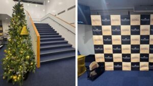 ラムセス大王展 会場内フォトスポットとクリスマス装飾