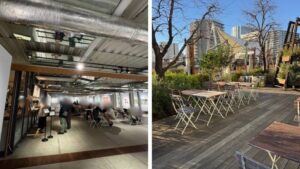 WHAT CAFEの店内席と屋外テラス席
