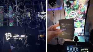 攻殻機動隊展「FIRN」のDJブースとドリンクチケット