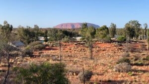 オーストラリア中部に位置するエアーズロック(ウルル)の周辺風景