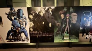 攻殻機動隊展のGALLERY AからBへ移動する通路に設置されたキービジュアル展示