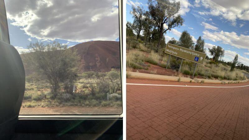 ツアーバスから見たエアーズロック周辺の風景