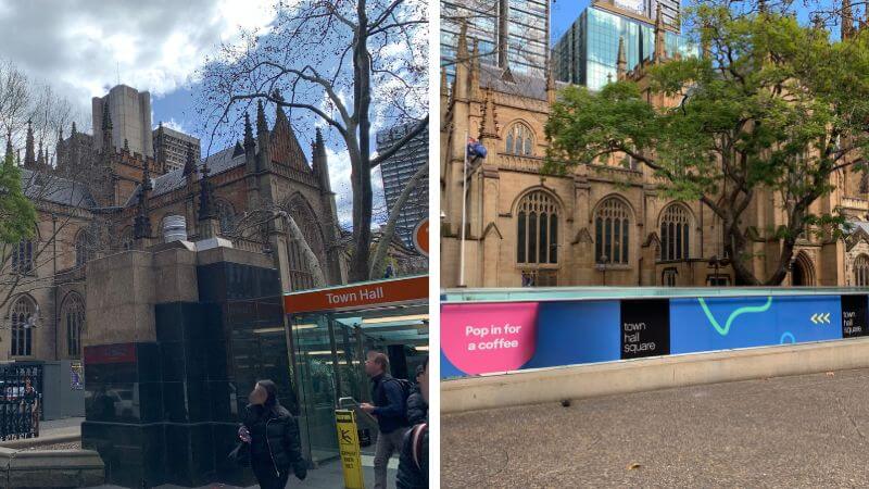 タウンホールスクエアとSt Andrew’s Cathedral周辺の街並みを撮影した写真