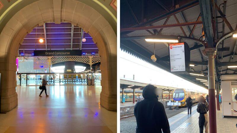 Central Railway Stationのグランドコンコースとホーム