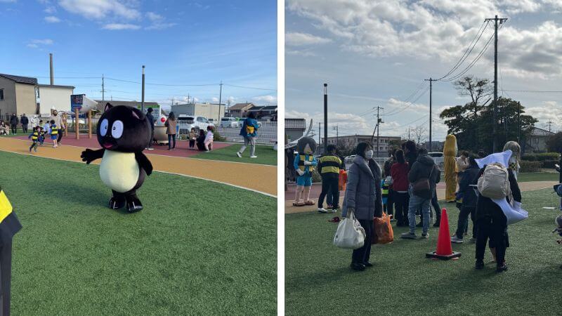 ゲゲゲの広場で行われたキャラクターグリーティングの様子