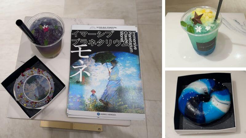 モネのパンケーキ、睡蓮、パインココナッツソーダ、ギャラクシードーナッツ