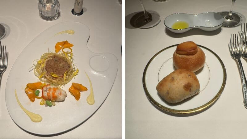 ラ・プロヴァンス東京ベイのひまわりを表現した冷前菜とパン