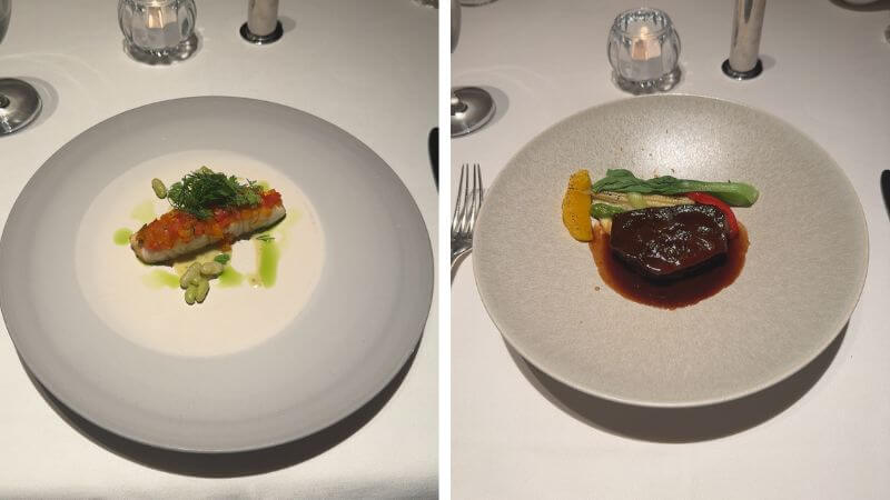 ラ・プロヴァンス東京ベイの魚料理と牛肉の赤ワイン煮込み