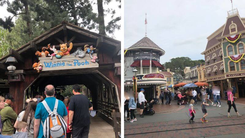 アナハイムのディズニーランド・パークの園内風景とアトラクション
