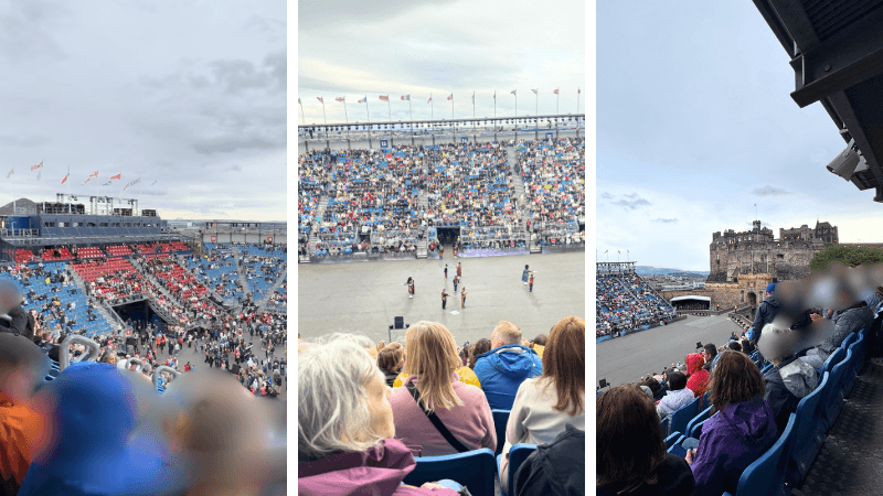 The Royal Edinburgh Military TattooのBand B・North Stand Section 3・FF列から見た左右と正面の会場