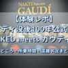 ガウディ没後100年公式事業「NAKED meets ガウディ展」の展示会場入口（導入エリア）