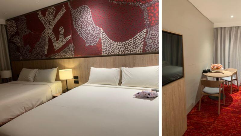 Outback Hotel & Lodge スタンダードダブルルーム 室内 ダブルベッド2台